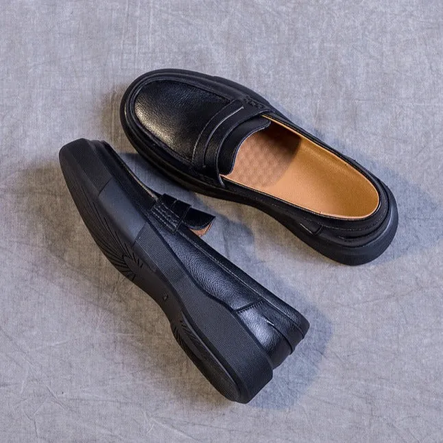 Handmade Leather Soft Sole Loafers Flat Shoes