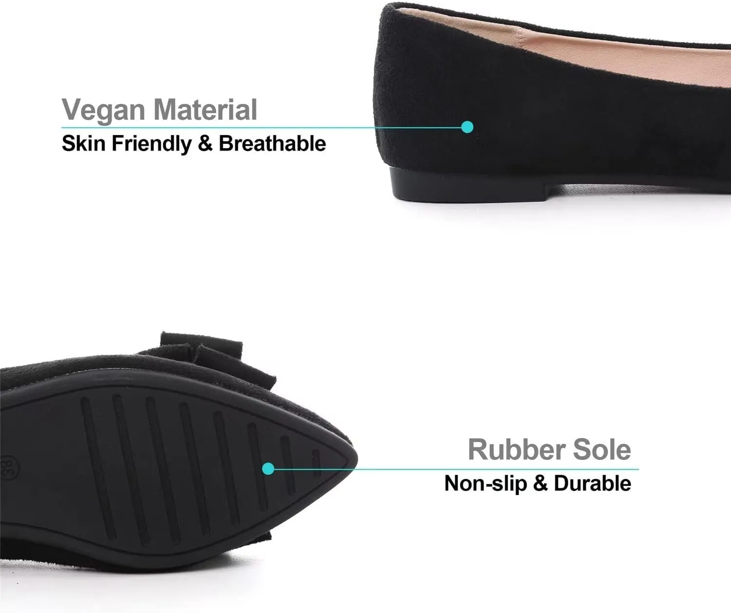 Hee grand Flat Shoes for Women Crystals Bowknot Pointed Toe Ballet Flats Comfortable Office Shoes Fashion Dress Shoes