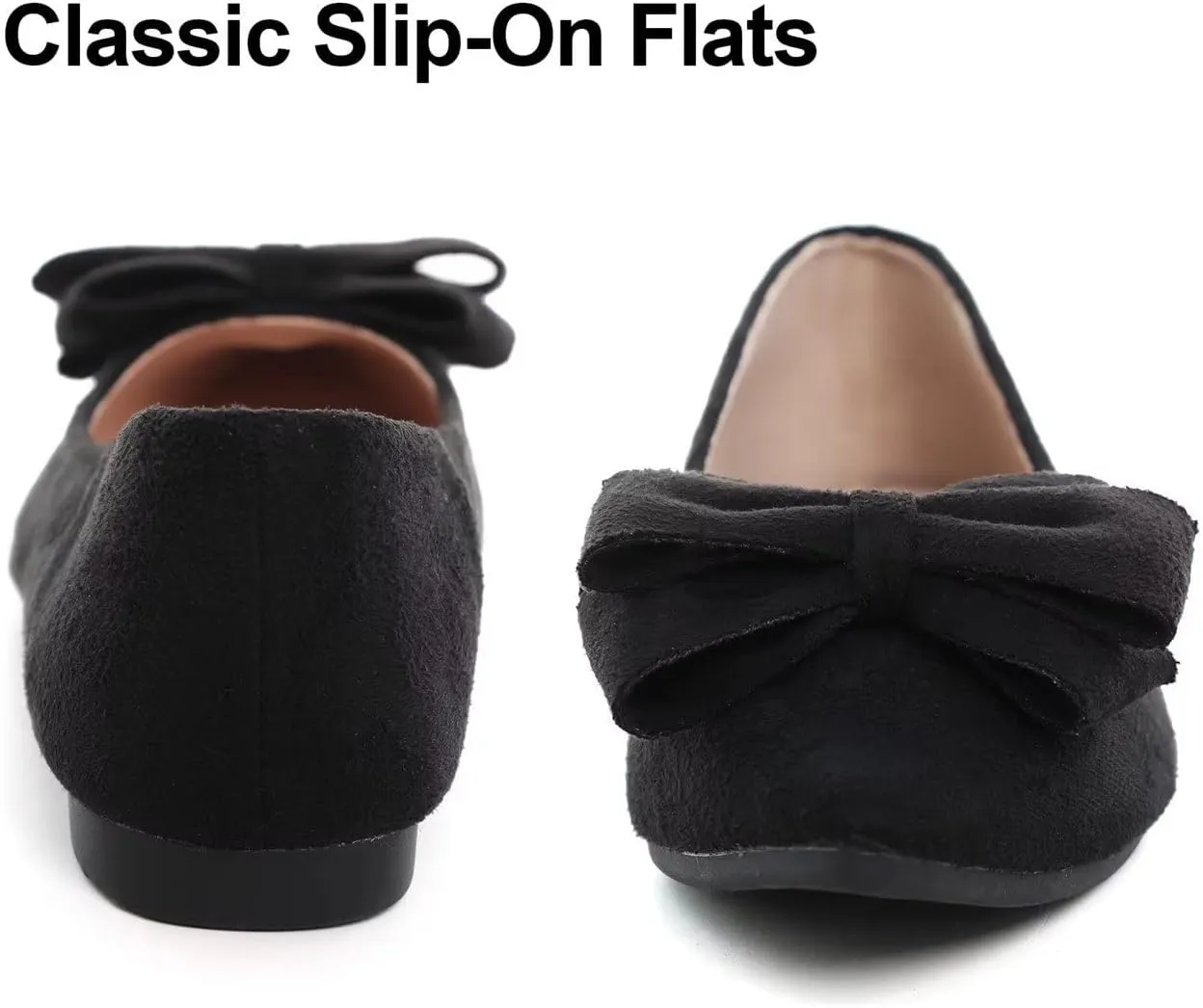 Hee grand Flat Shoes for Women Crystals Bowknot Pointed Toe Ballet Flats Comfortable Office Shoes Fashion Dress Shoes