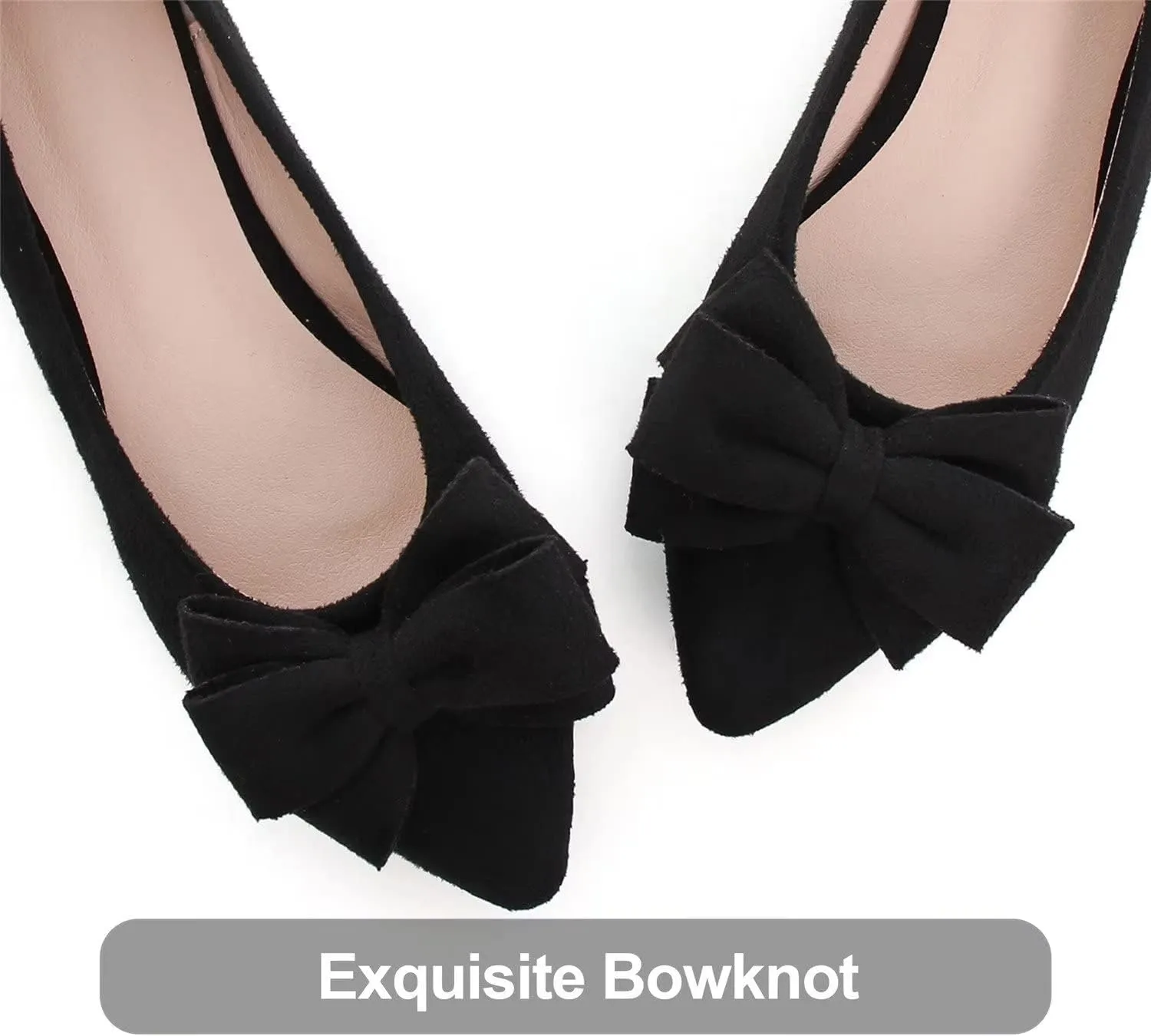 Hee grand Flat Shoes for Women Crystals Bowknot Pointed Toe Ballet Flats Comfortable Office Shoes Fashion Dress Shoes