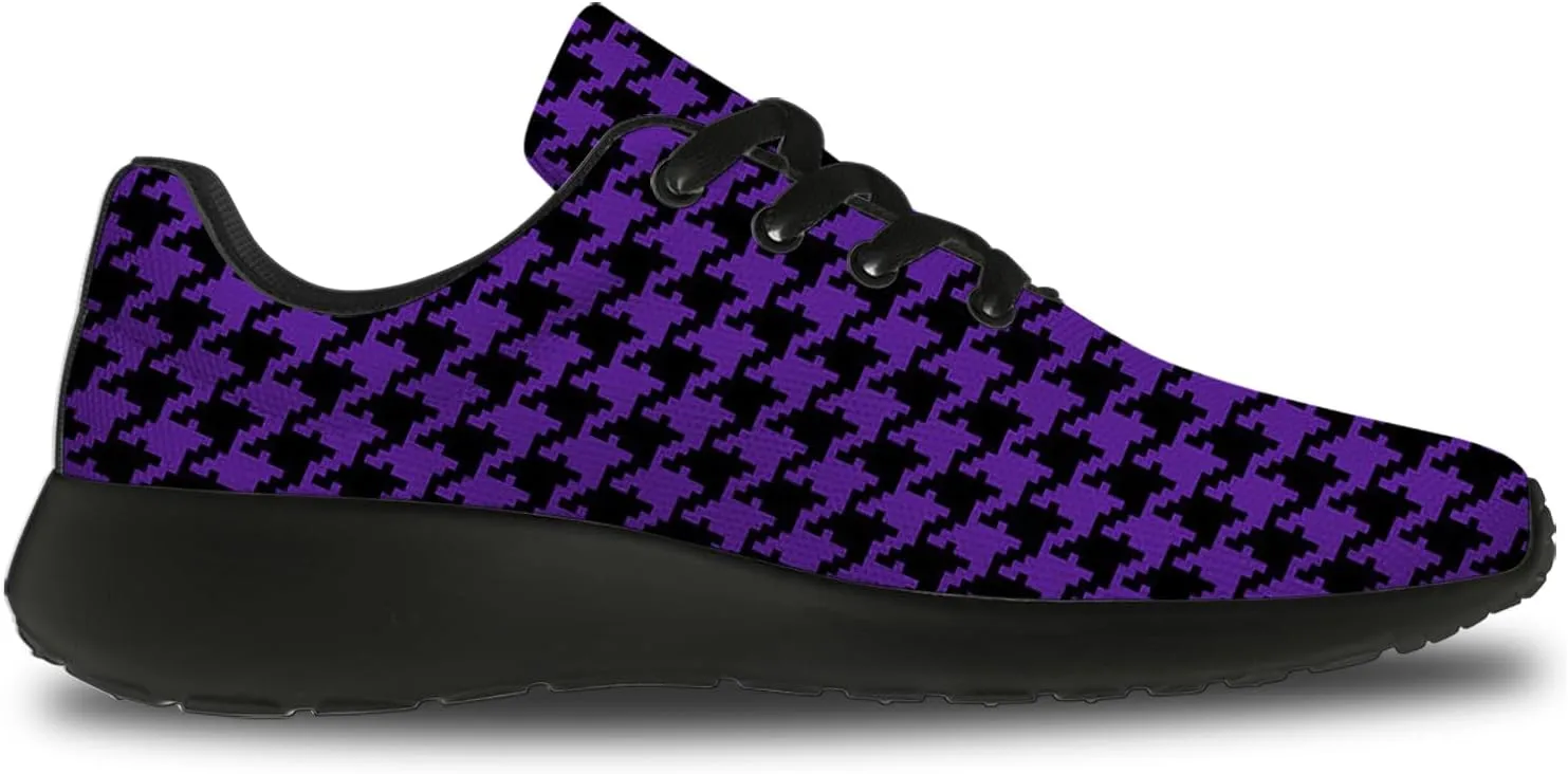 Houndstooth Print Shoes Women Men Lightweight Breathable Walking Tennis Shoes Running Sneakers Gifts for Dad Mom