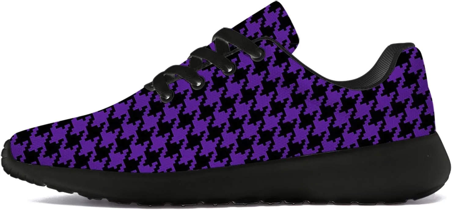 Houndstooth Print Shoes Women Men Lightweight Breathable Walking Tennis Shoes Running Sneakers Gifts for Dad Mom