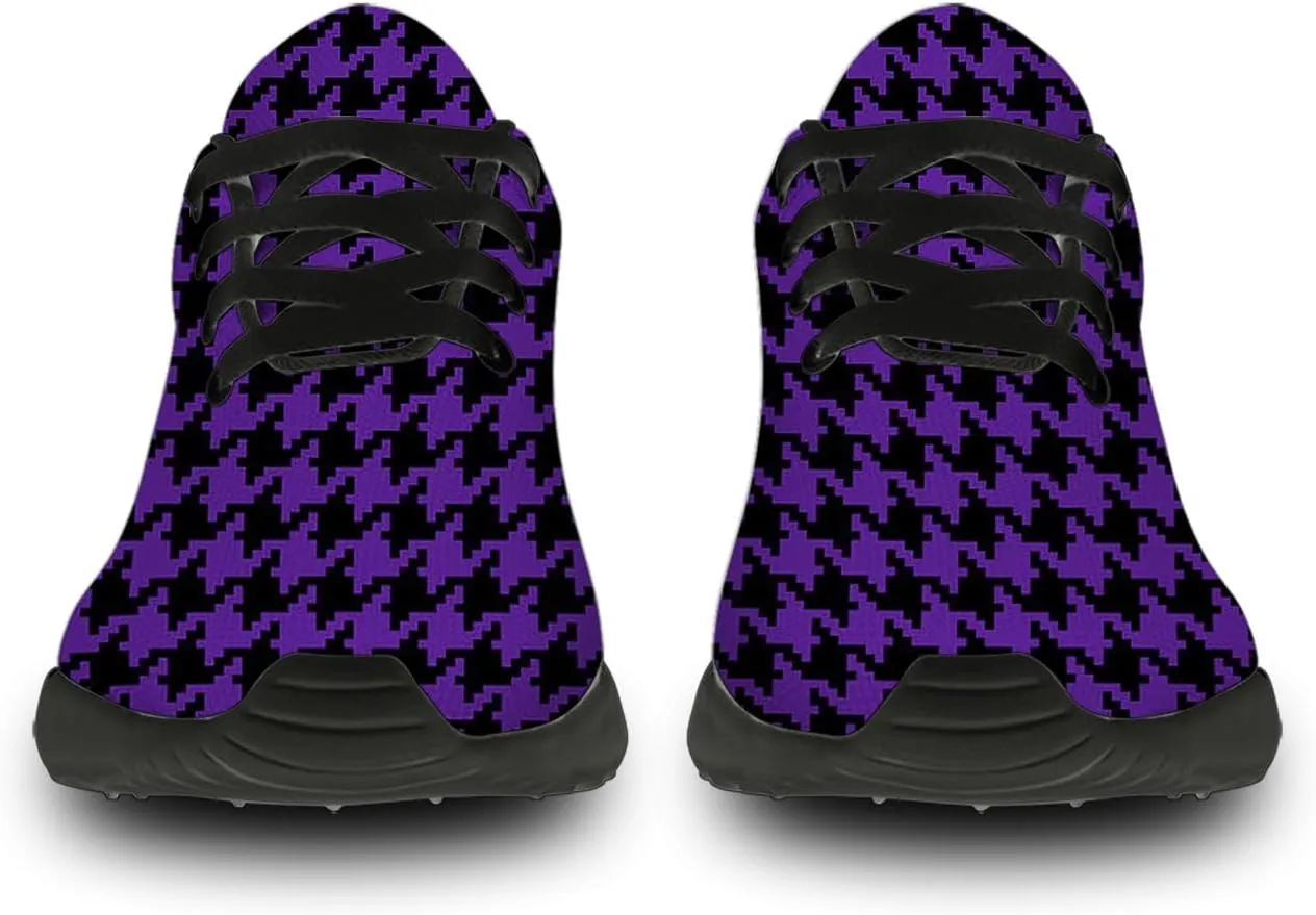 Houndstooth Print Shoes Women Men Lightweight Breathable Walking Tennis Shoes Running Sneakers Gifts for Dad Mom