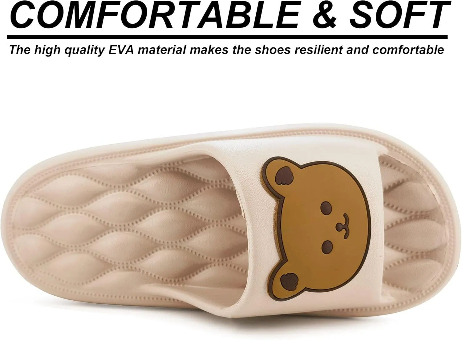 House Slides for Women Men Cloud Pillow Slippers Sandals, Non-Slip Shower Shoes, Cushioned Thick Sole Fit Bathroom Bedroom Pool Beach