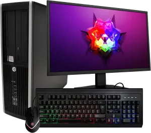 HP EliteDesk 8300 Small Desktop Computer (SFF) | Quad Core Intel i5 (3.20GHz) | 8GB DDR3 RAM | 500GB HDD Hard Disk Drive | Windows 10 Pro | 24in Monitor | RGB Mouse   Keyboard (Renewed)