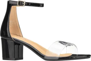 ILLUDE Women's Open Toe Ankle Strap Low Block Chunky Heels Sandals Party Dress Pumps Shoes