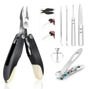 Ingrown Toenail Removal Kit, Upgrade Toenail Clippers for Seniors Thick Nail, Ingrown Toenail Treatment, Toe Nails Clipper Cutter 7 PCS Pedicure Tools Set