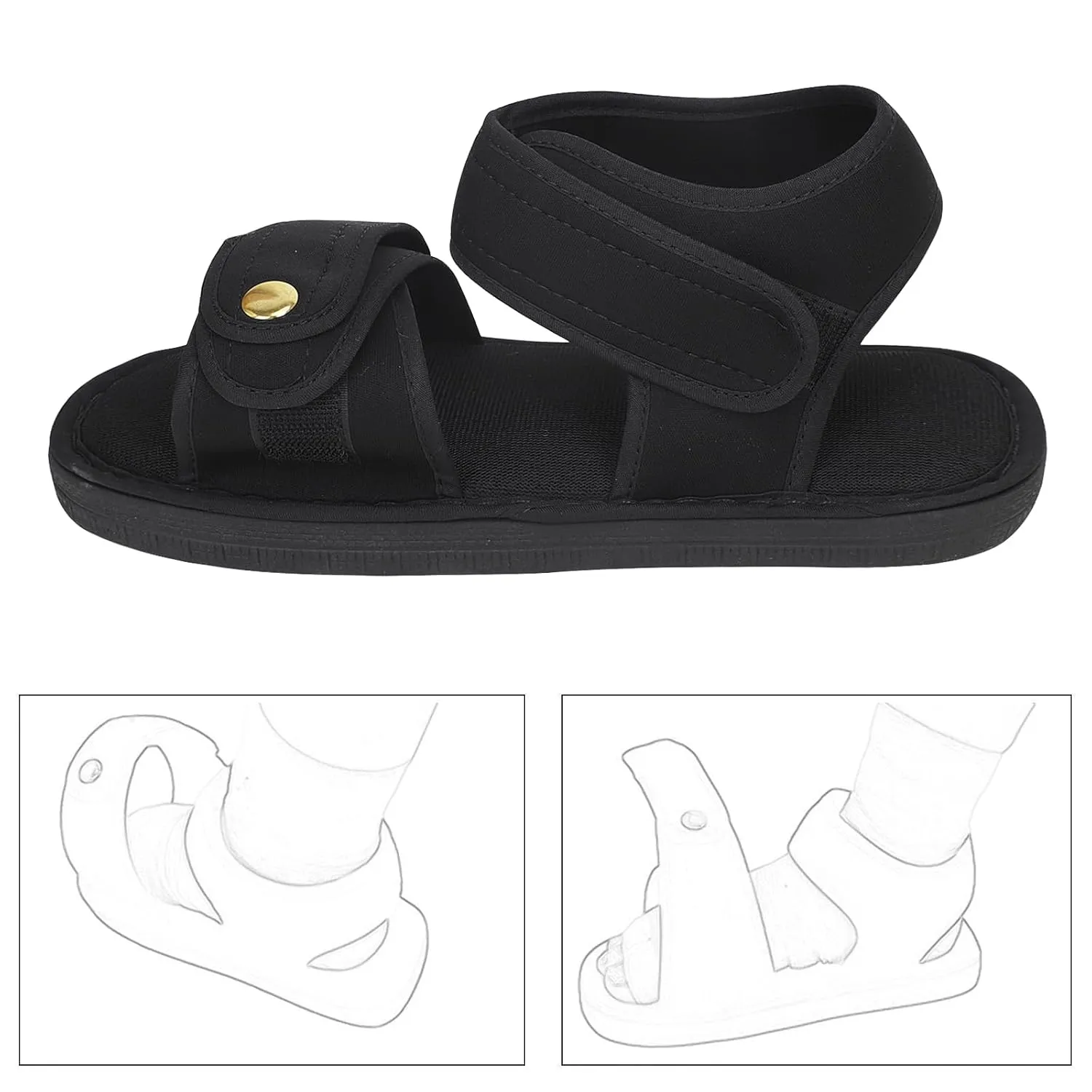 JIAHG 1 Piece Post-op Recovery Footwear for Broken Foot Toe Surgical Walking Shoe Adjustable Medical Walking Orthopedic Sandal Cast Boot for Men Women Fracture Toe Recovery Surgical Shoe