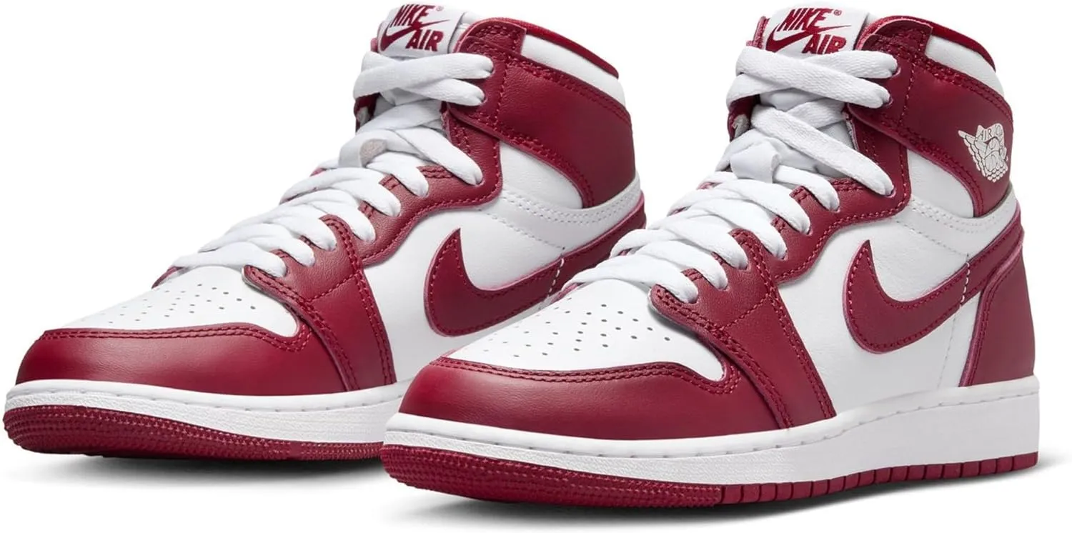 Jordan Big Kid's 1 Retro High OG Artisanal Red Wht/Team Red (FD1437 160)