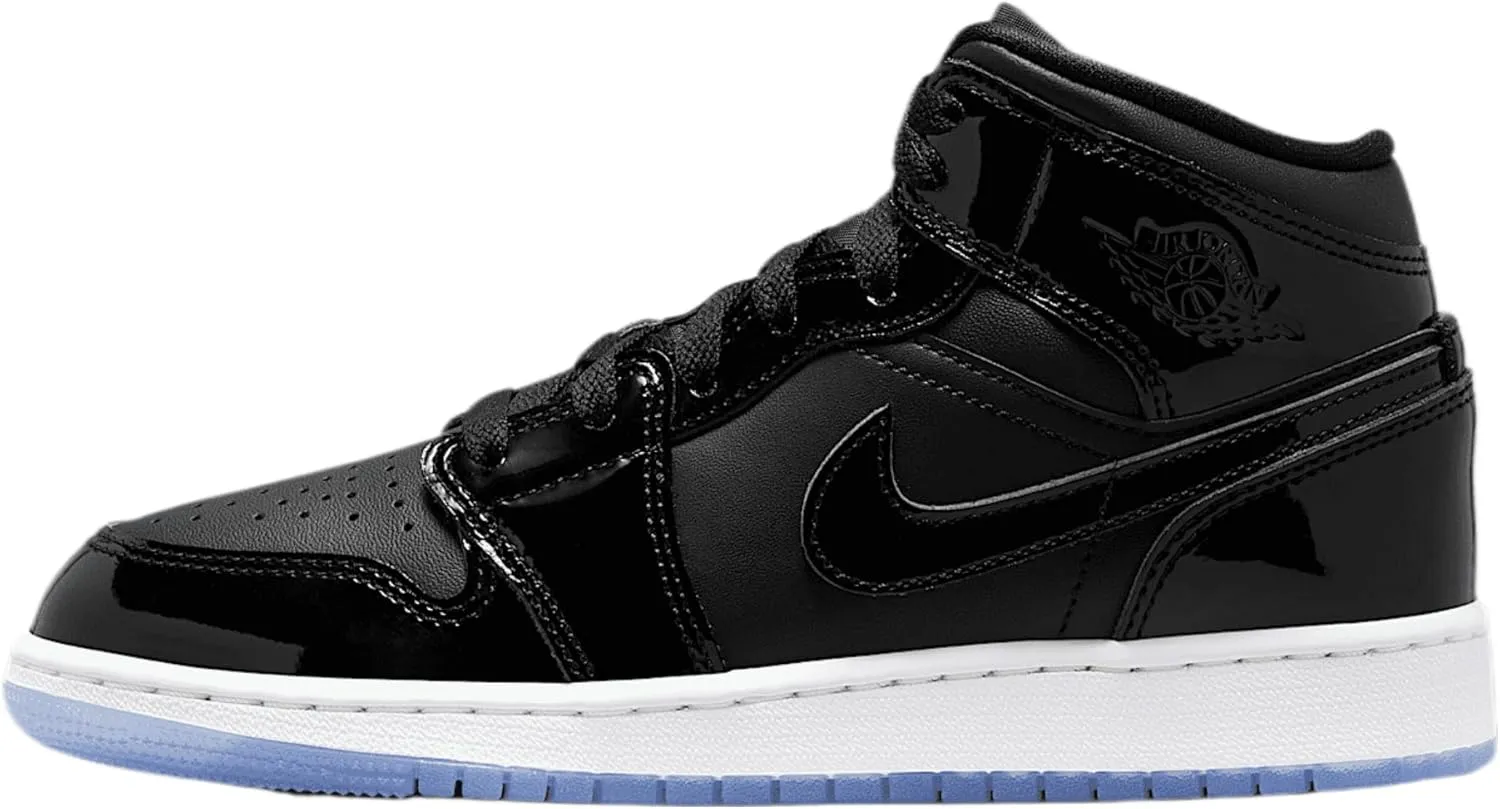 Jordan Boy's Air 1 Mid SE (Big Kid) Black/Dark Concord/White 4.5 Big Kid M