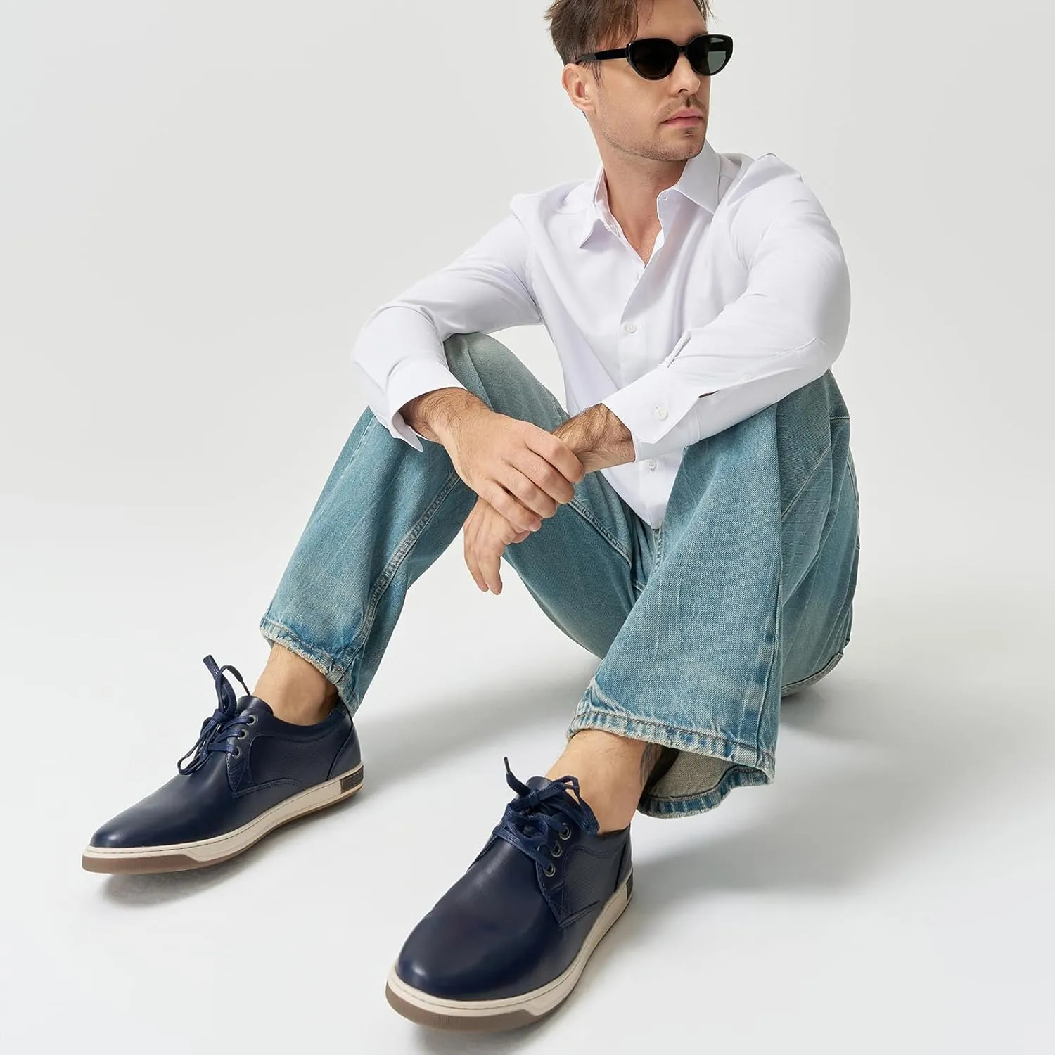 Jousen Men's Fashion Sneakers Classic Retro Casual Shoes for Men Breathable Business Dress Sneaker