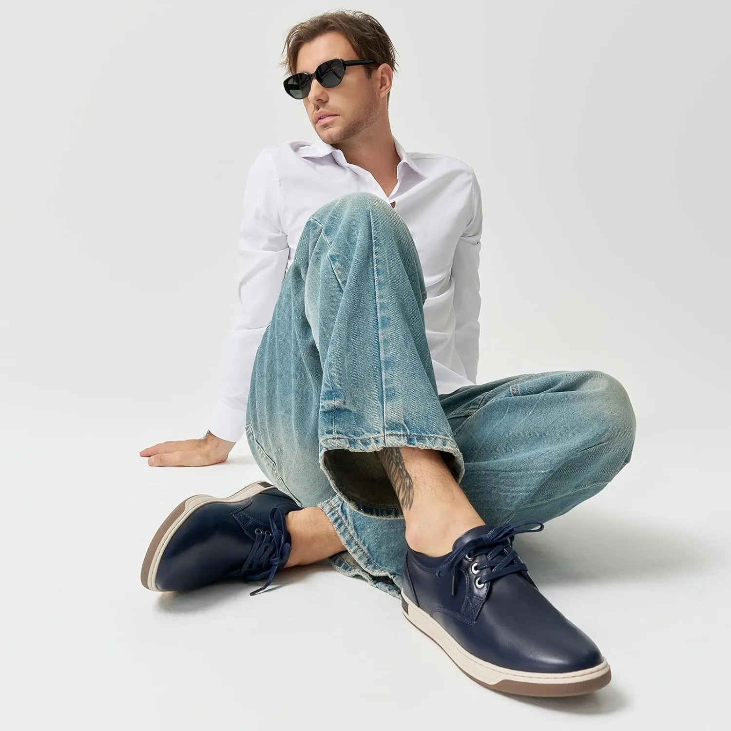Jousen Men's Fashion Sneakers Classic Retro Casual Shoes for Men Breathable Business Dress Sneaker