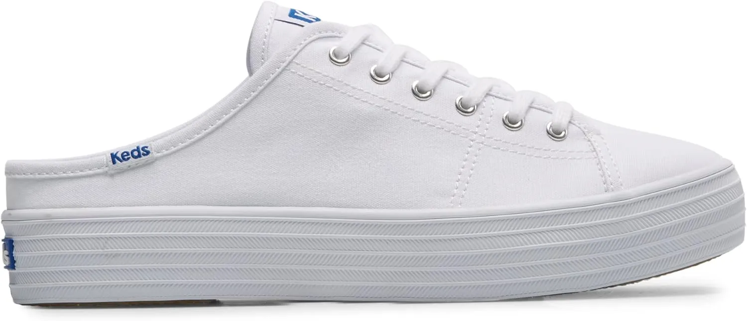 Keds Women's Triple Kick Mule Canvas in White