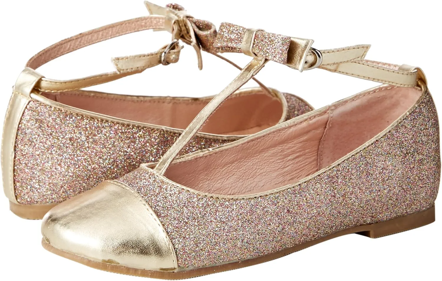 Kid's Glitter T-Strap Flat