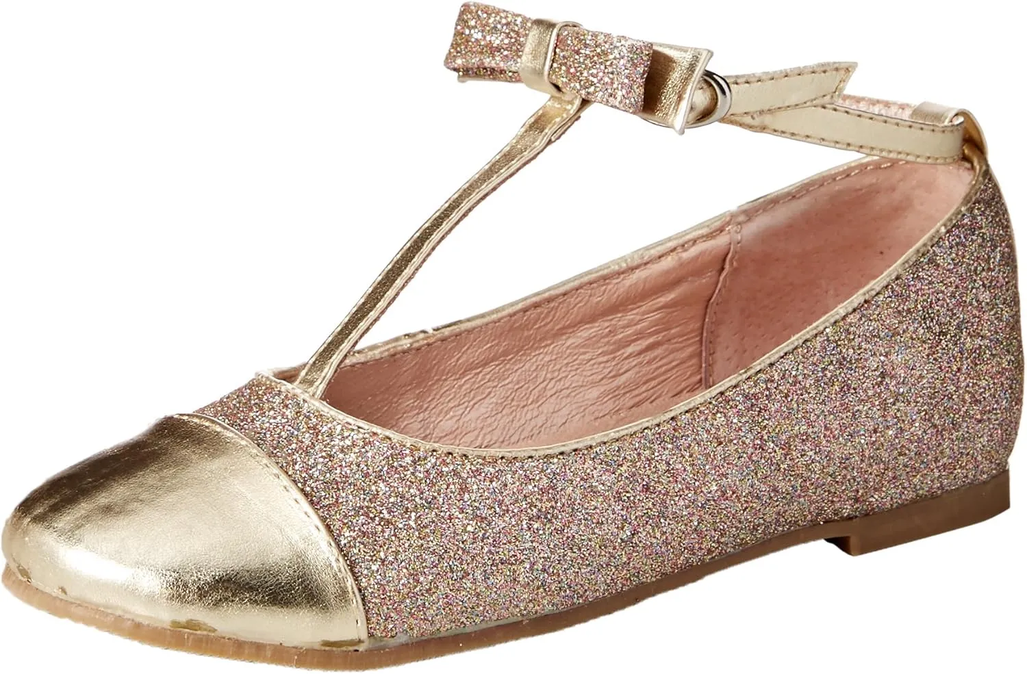 Kid's Glitter T-Strap Flat