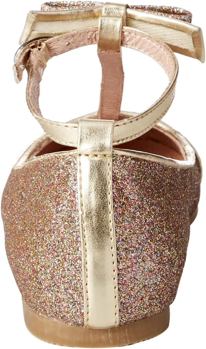Kid's Glitter T-Strap Flat