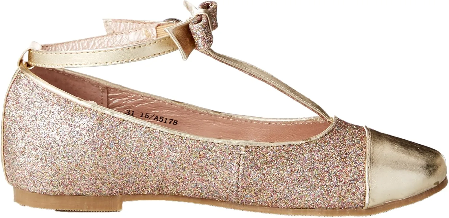 Kid's Glitter T-Strap Flat
