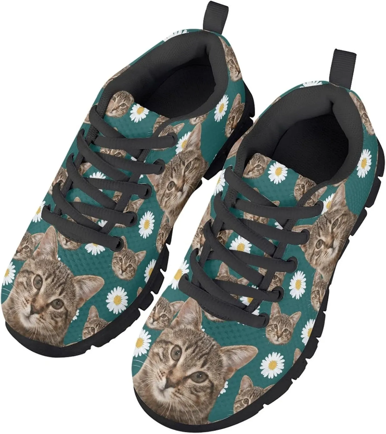Kids Lightweight Breathable Walking Shoes Girls Washable Athletic Running Shoes Fashion Lace-up Sneaker