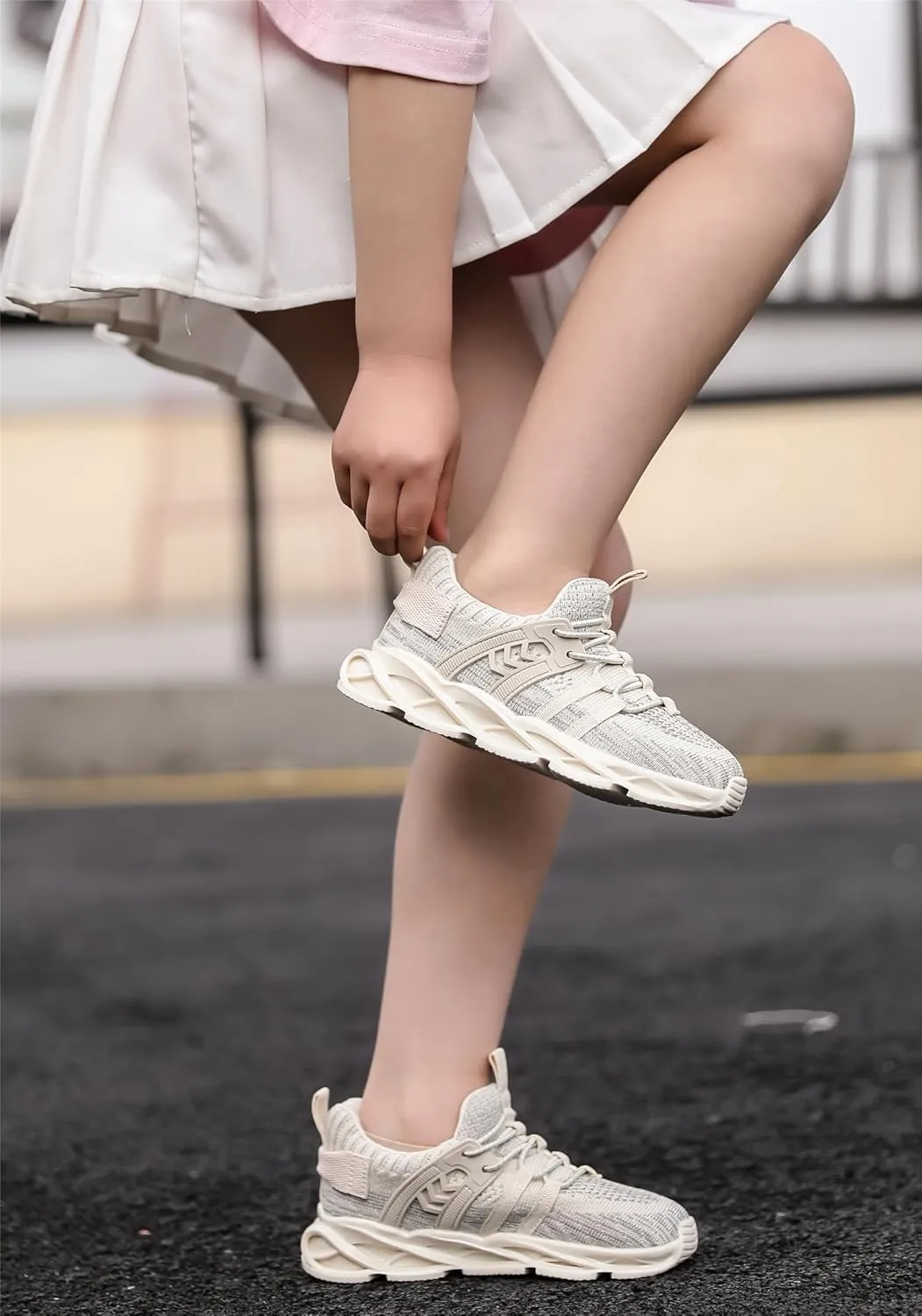 kkdom Kids Sneakers for Boys Girls Fashion Primary School Students Sports Shoes Gym Tennis Shoes Lightweight Breathable Running Shoes