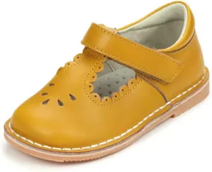 L'Amour Angie Scalloped T-Strap | Girl's Mary Jane Flat (Toddler/Little Kid)