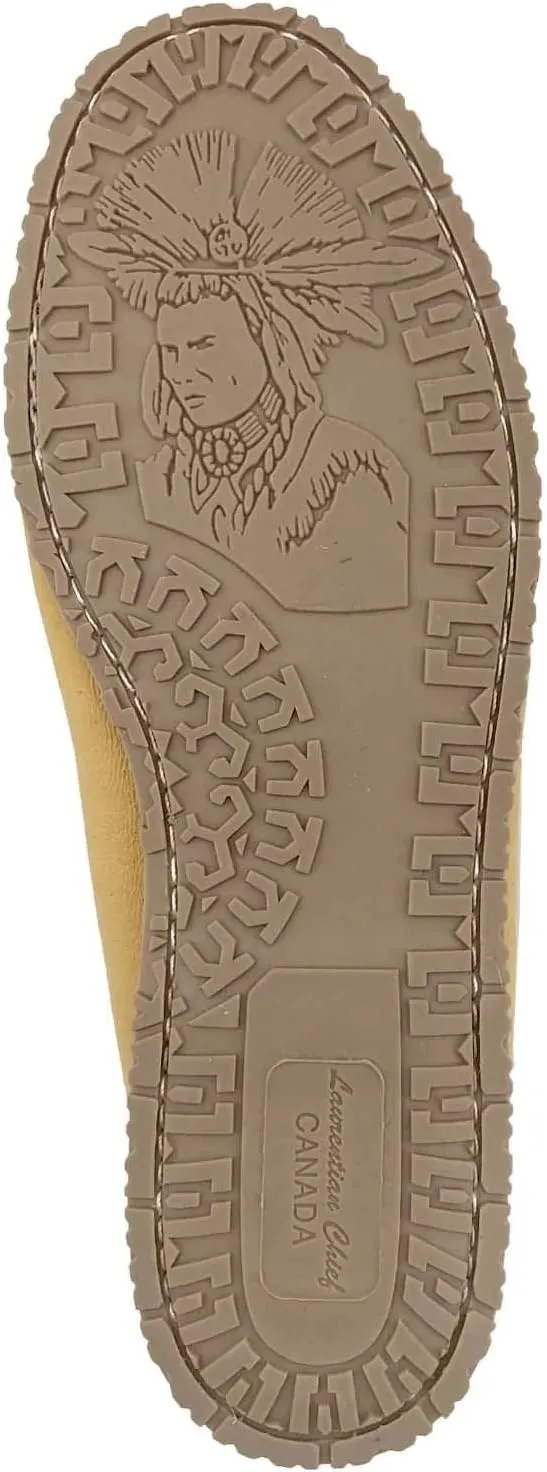 Laurentian Chief Women's Moose Hide Leather Beaded Moccasin Shoes