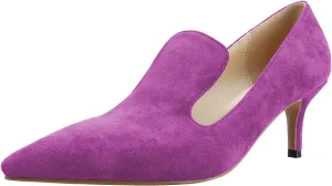 LEMUTISME Women's Stylish Pointed Toe 2 Inches Comfort Slip On Low Kitten Heel Dress Loafer Pumps for Work Office Business