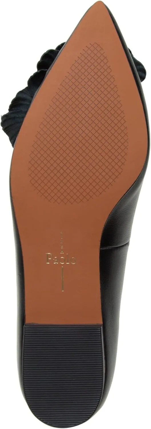 Linea Paolo - Nerine - Womens Leather Skimmer Flats with Floral Ornament