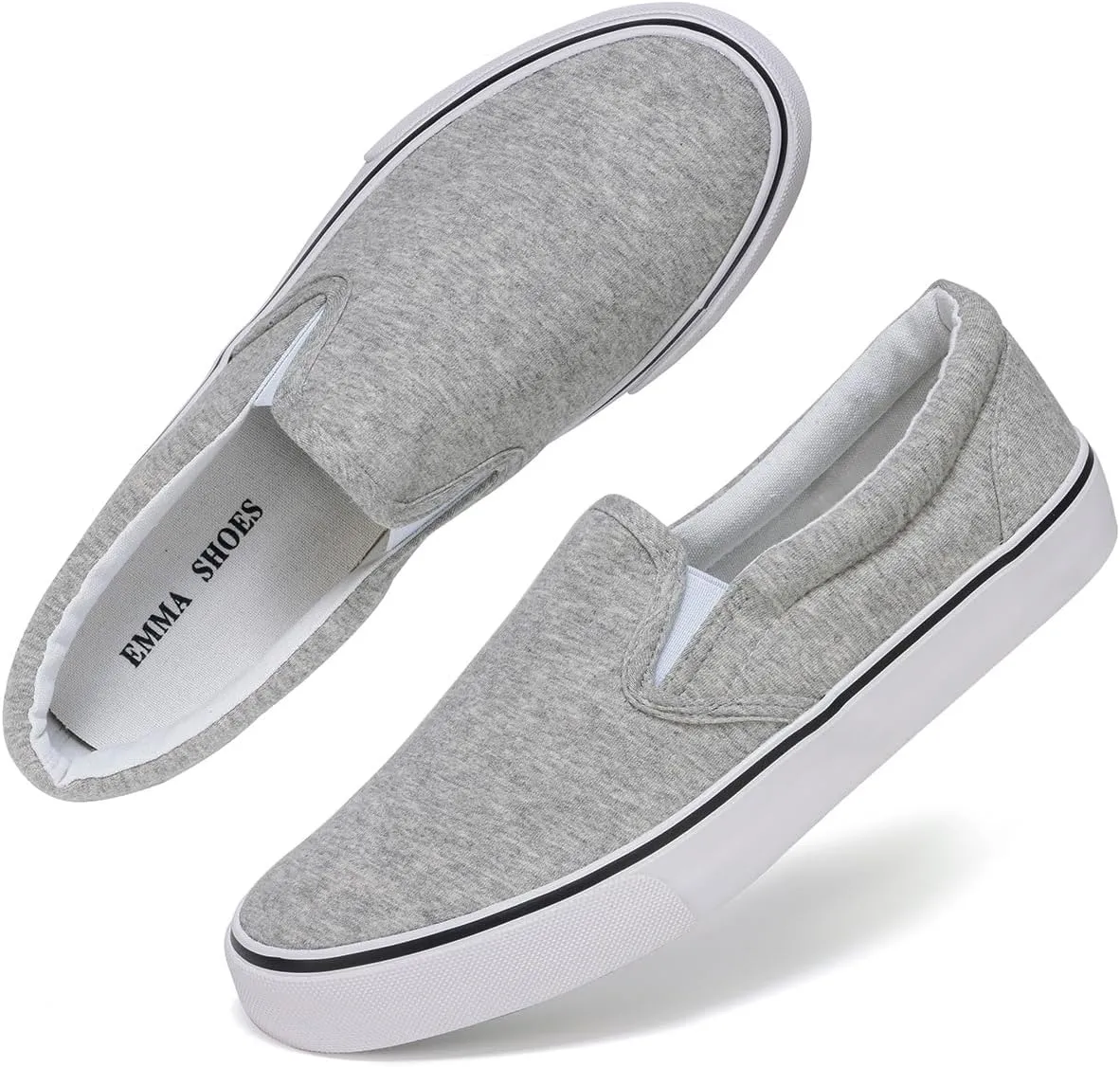 Low-Top Slip Ons Women's Fashion Sneakers Casual Canvas Sneakers for Women Comfortable Flats Breathable Padded Insole Slip on Sneakers Women Low Slip on Shoes