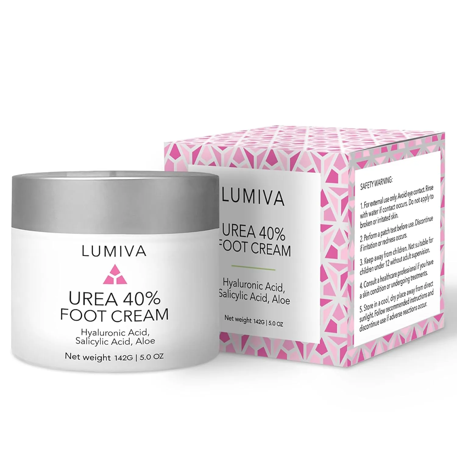 Lumiva Urea Cream 40 Percent Deeply Moisturizes & Softens Skin - Urea Lotion for Dry Cracked Heels, Elbows, Feet, Knees, Callus Remover - 40% Urea Foot Intensive Foot Repair - 142g/5OZ