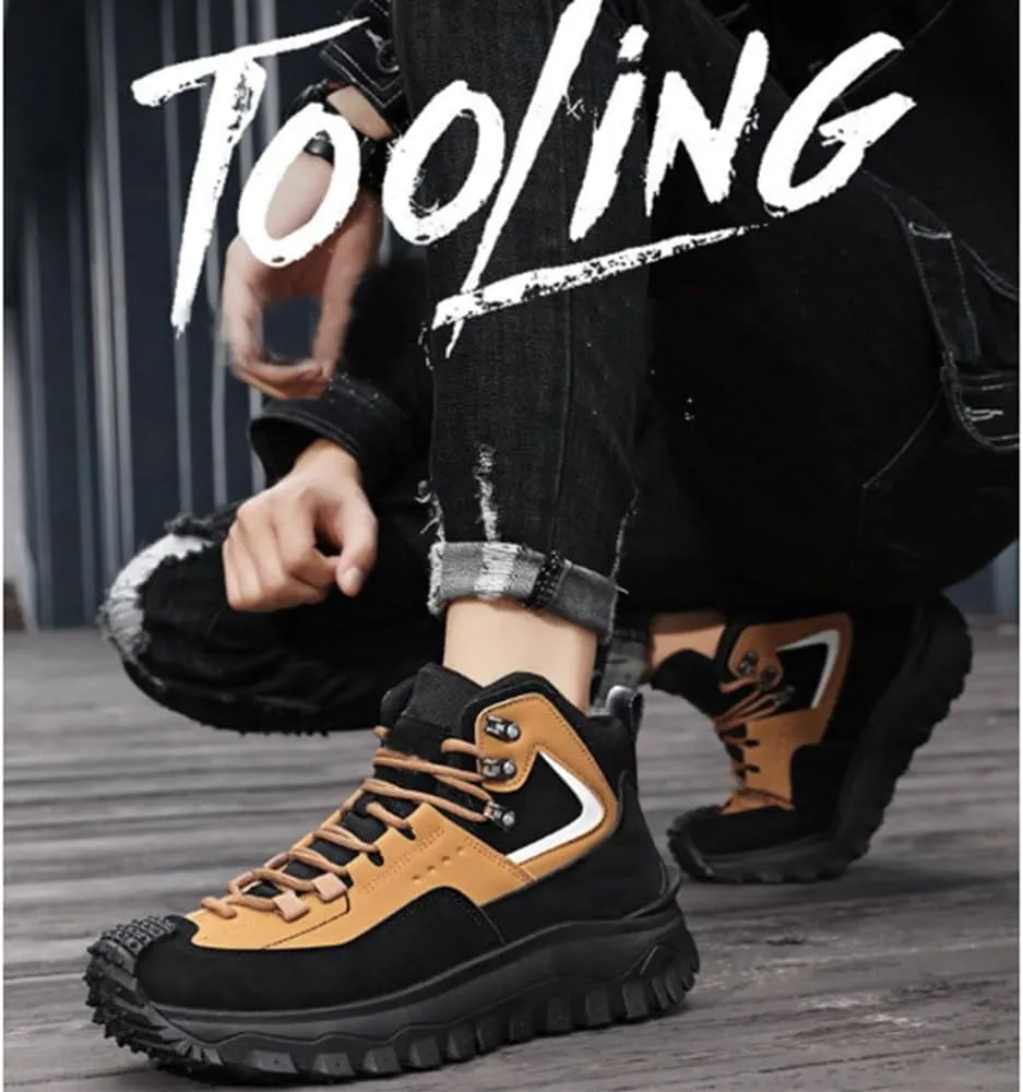 Men's Casual Hiking Sneakers The First Young Safety Work Orthopedic Hiking Steel Toe Shoes Durable Outdoor Shoes