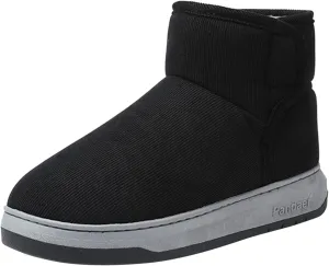 Mens Casual Solid Color Suede Slippers Warm Thick SToled Short Boots Winter Snow Shoes for Men