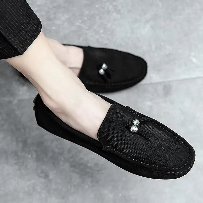 Men's Loafers Round Toe Faux Leather with Tassel Driving Style Loafer Lightweight Slip Resistant Comfortable Outdoor Party Slip-on