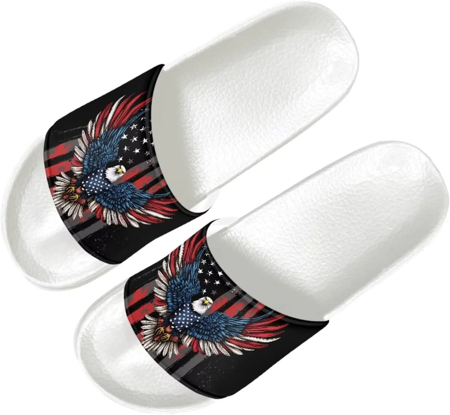 Men’s Slides Breathable Comfort Cushioned Slid-On Beach Pool Sandal Slippers Size 5-14 White Sole