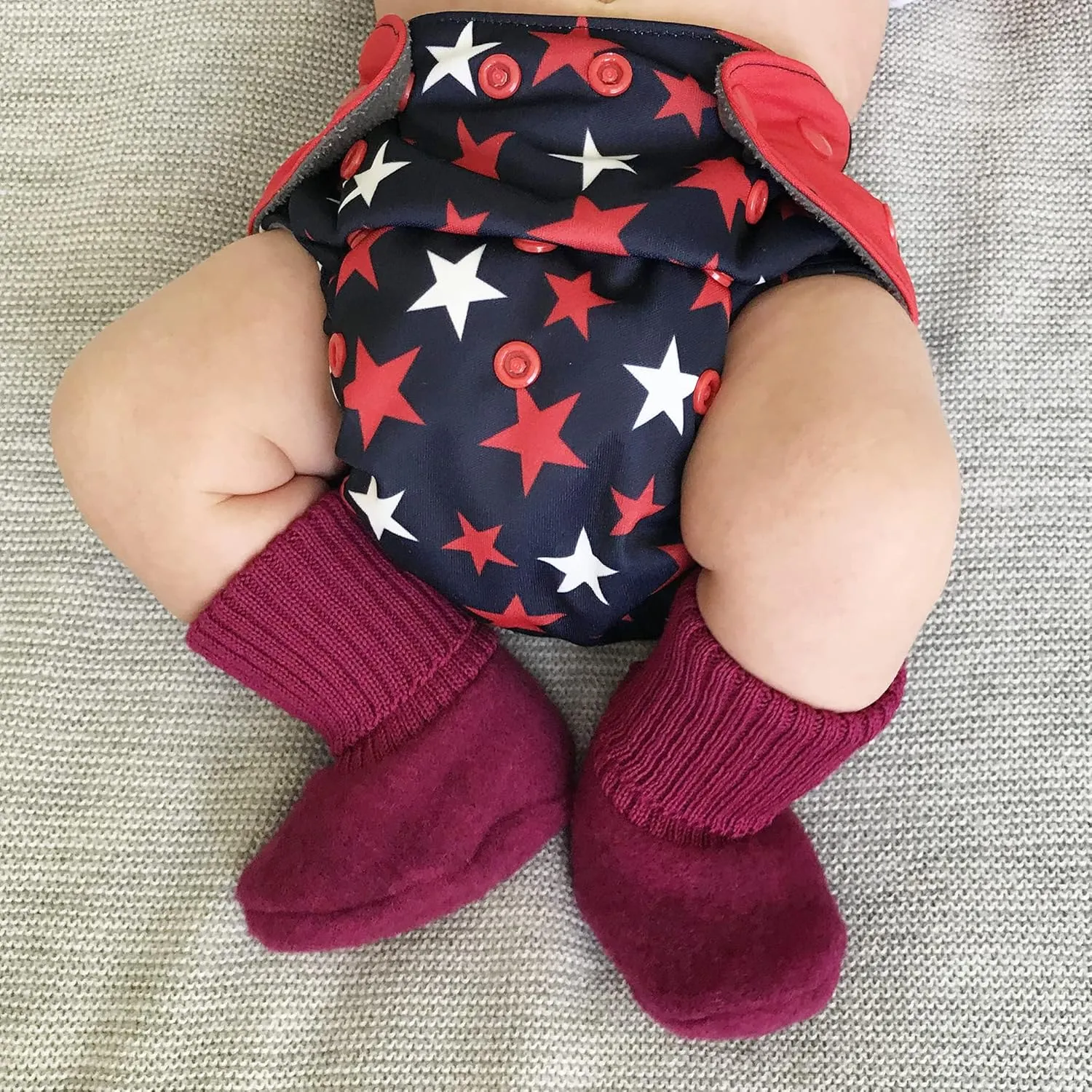 Merino Wool Fleece Baby Socks: Newborn Infant Organic Thermal Booties, 0-12 months