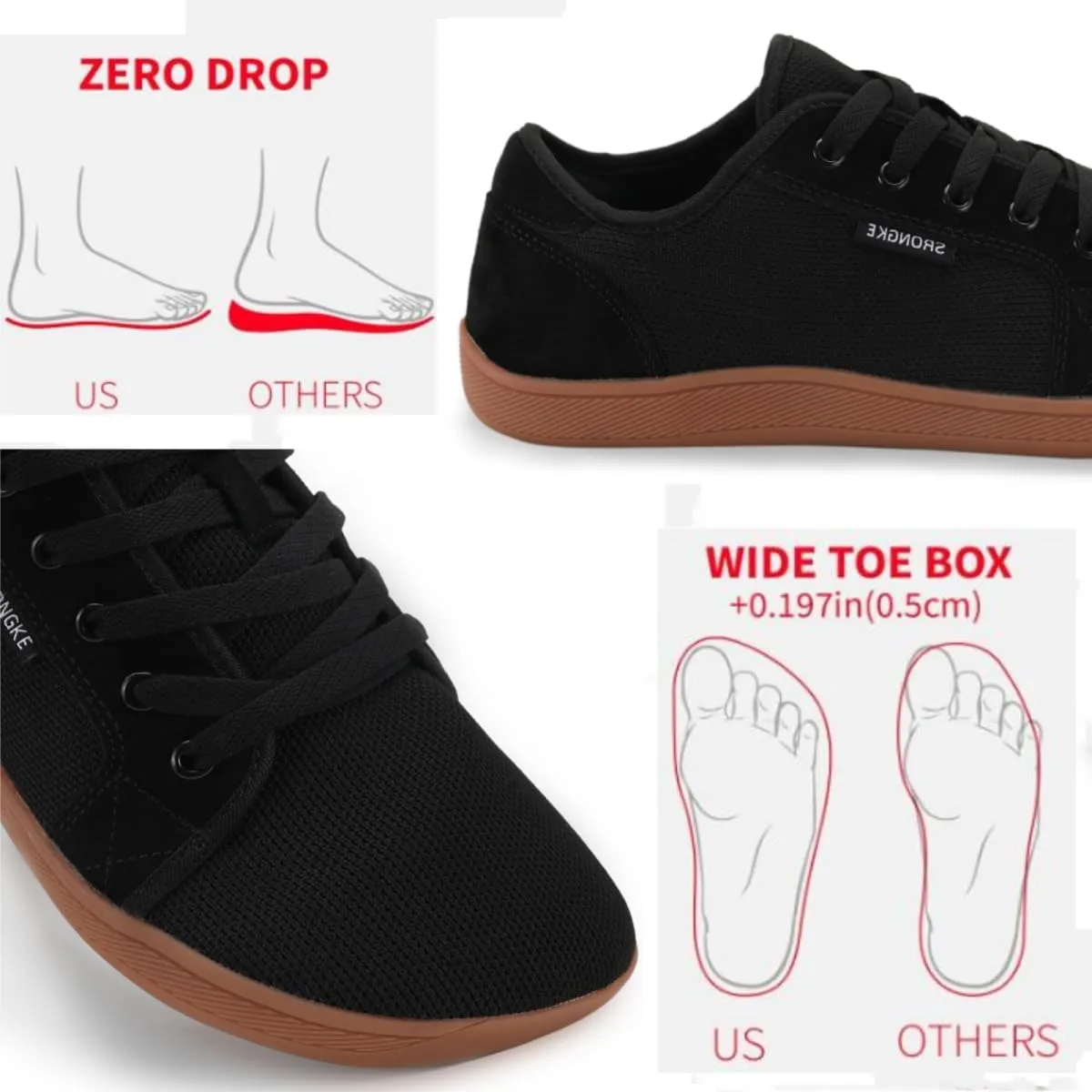 Minimalist Barefoot Shoes Womens Mens | Zero Drop | Wide Width Fashion Breathable Sneaker
