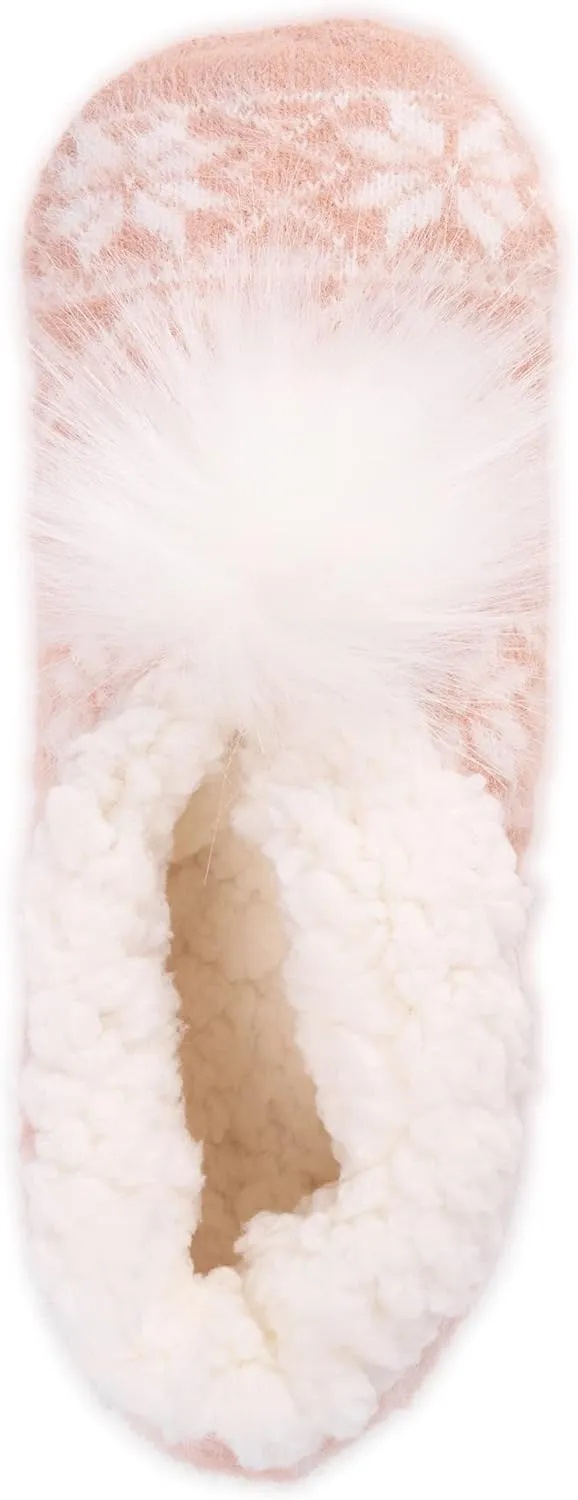 MUK LUKS Women's Pom Ballerina Slippers
