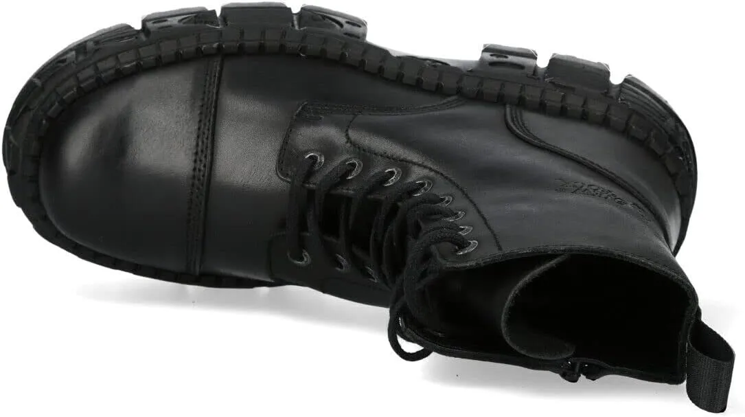 New Rock WALL083C-S5 Womens Black Leather Platform Gothic Boots