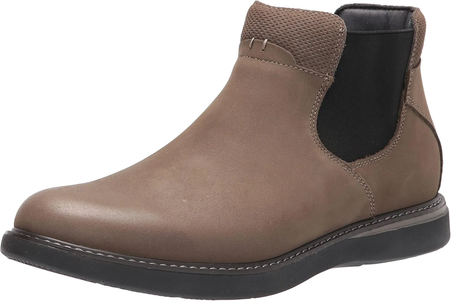 Nunn Bush Men's Bayridge Plain Toe Chelsea Lightweight Leather Boot with Elastic for Easy