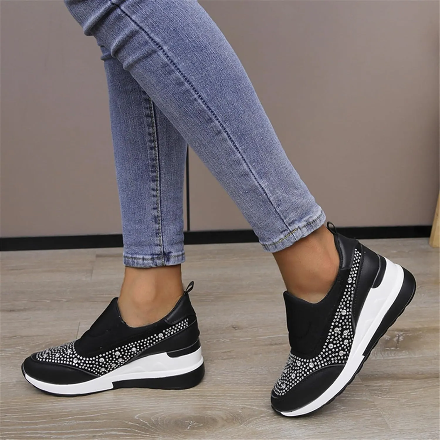 Orthopedic Shoes for Women Comfortable Running Shoes Breathable Mesh Womens Slip On Sneakers Women Walking Shoes with Arch Support Tennis Shoes Lightweight Casual Sneakers for Gym Travel Work