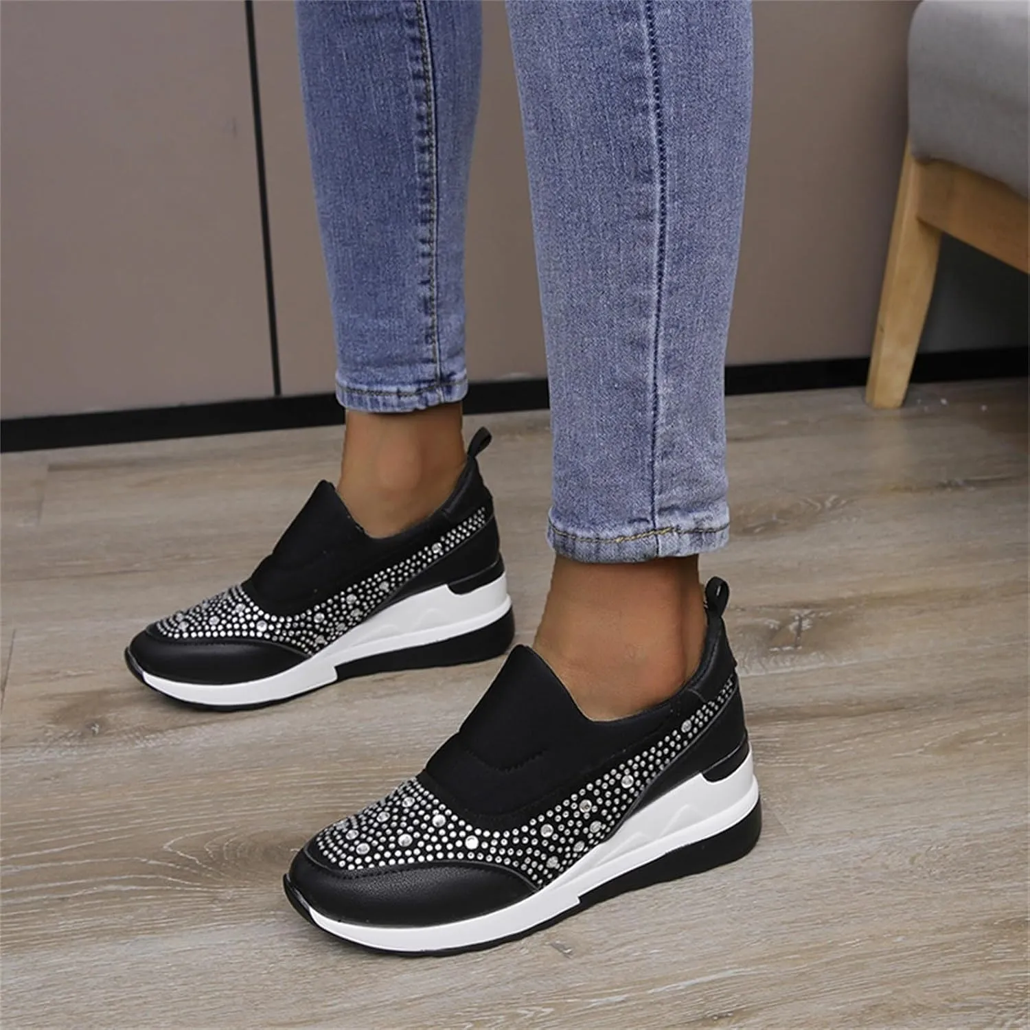 Orthopedic Shoes for Women Comfortable Running Shoes Breathable Mesh Womens Slip On Sneakers Women Walking Shoes with Arch Support Tennis Shoes Lightweight Casual Sneakers for Gym Travel Work