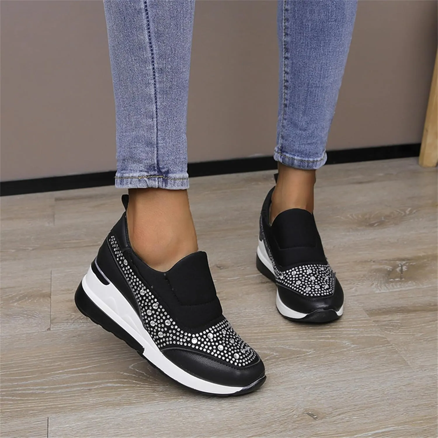 Orthopedic Shoes for Women Comfortable Running Shoes Breathable Mesh Womens Slip On Sneakers Women Walking Shoes with Arch Support Tennis Shoes Lightweight Casual Sneakers for Gym Travel Work