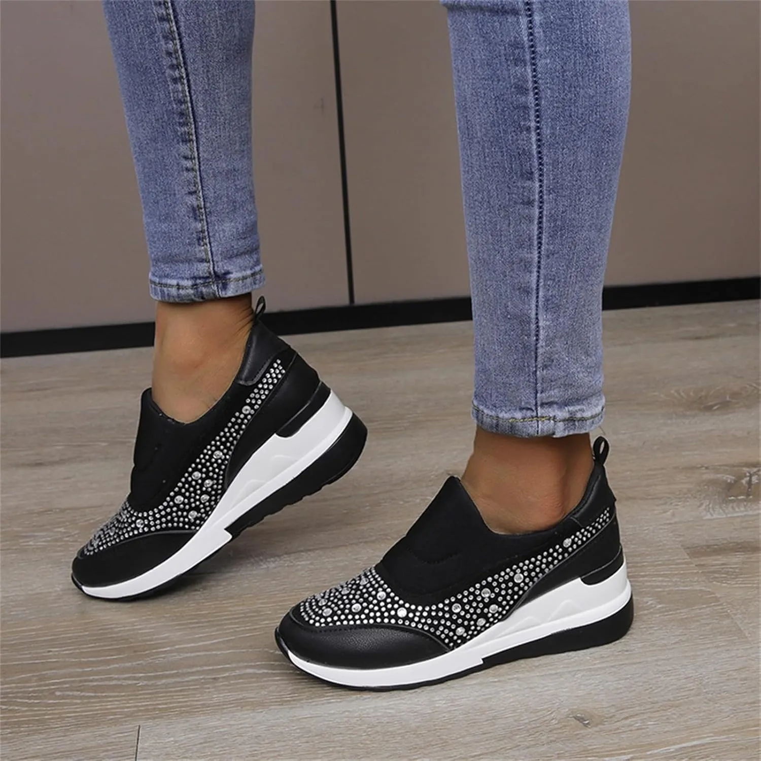 Orthopedic Shoes for Women Comfortable Running Shoes Breathable Mesh Womens Slip On Sneakers Women Walking Shoes with Arch Support Tennis Shoes Lightweight Casual Sneakers for Gym Travel Work