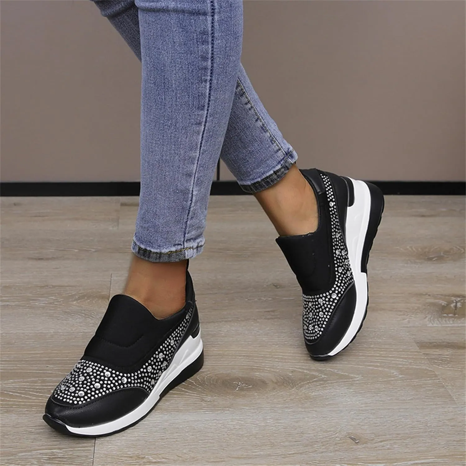 Orthopedic Shoes for Women Comfortable Running Shoes Breathable Mesh Womens Slip On Sneakers Women Walking Shoes with Arch Support Tennis Shoes Lightweight Casual Sneakers for Gym Travel Work