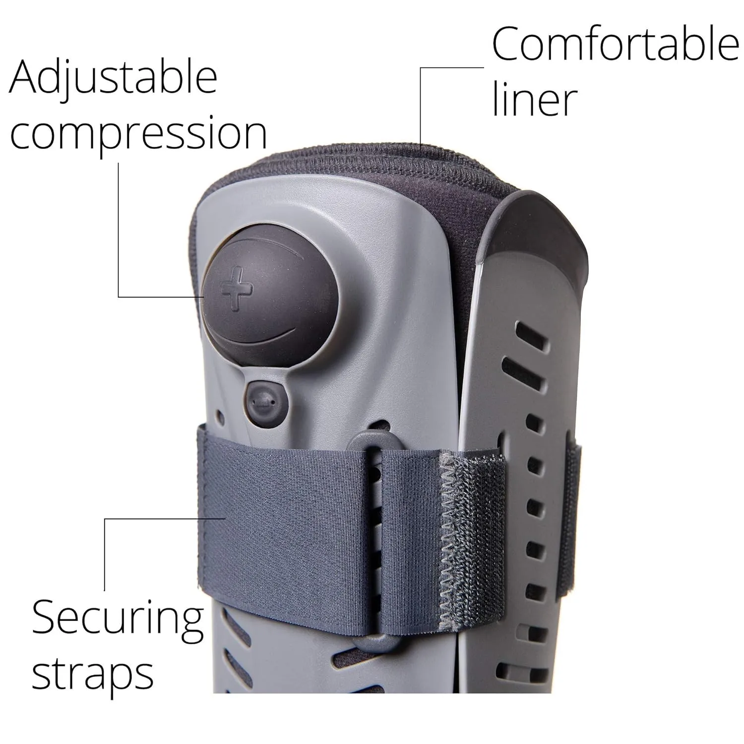 Ossur Rebound Air Walker Boot with Compression Adjustable Comfortable Straps & Air Pump Rocker Bottom | For Ankle Sprains, Stable Fractures, Tendon Sprains, & Post-Operative Rehab | (High Top, S)