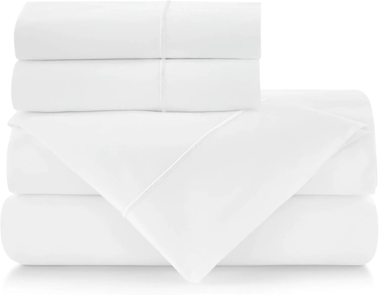 Peacock Alley Boutique Embroidered Percale Sheet Sets - 100% Long Staple Cotton, 200 Thread-Count, Crisp & Cool Sheets Imported from Portugal - King (White)