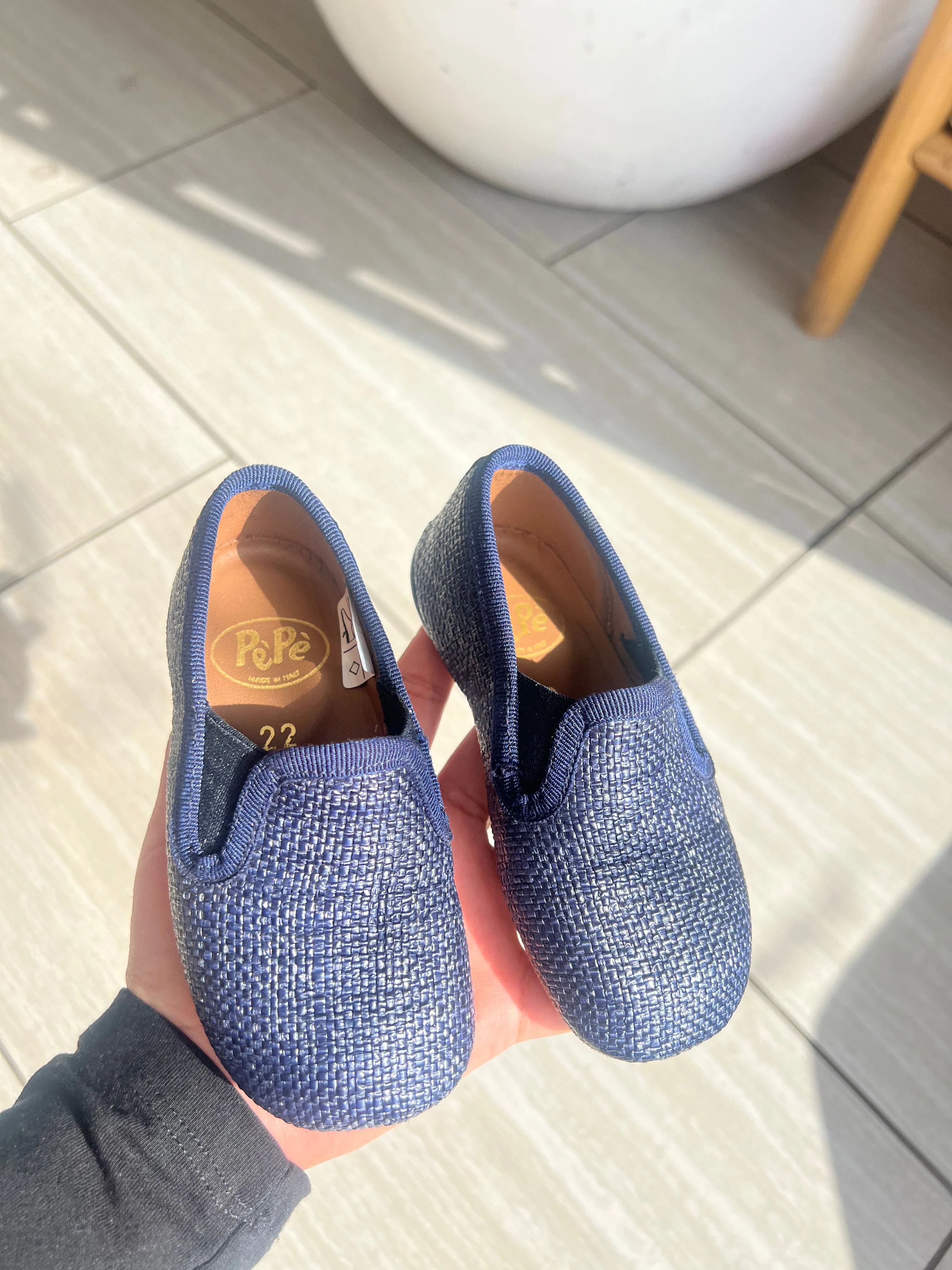 Pepe Navy Wicker Slipper Loafer