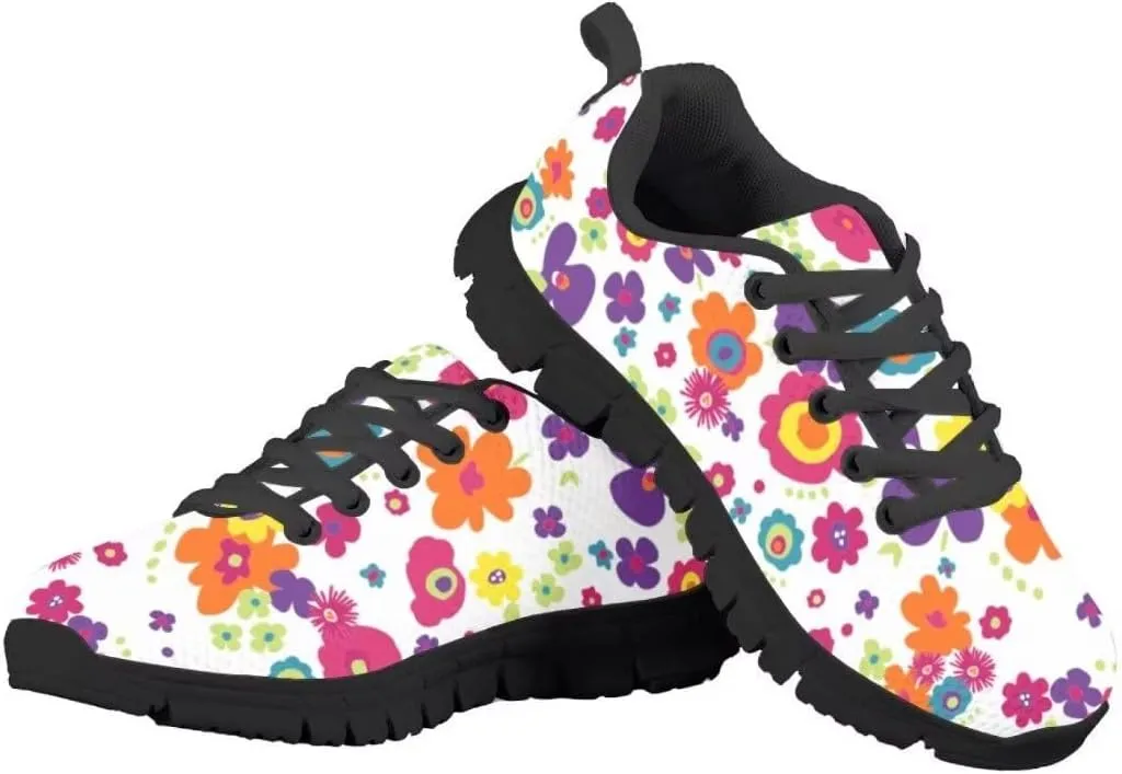 PinUp Angel Girls Sneakers Kids Lightweight Lace Up Running Shoes Colorful Walking Shoes Breathable Tennis Shoes for Kids