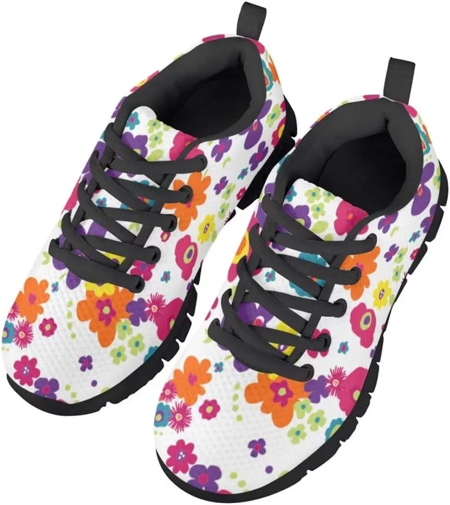PinUp Angel Girls Sneakers Kids Lightweight Lace Up Running Shoes Colorful Walking Shoes Breathable Tennis Shoes for Kids