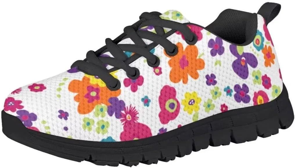 PinUp Angel Girls Sneakers Kids Lightweight Lace Up Running Shoes Colorful Walking Shoes Breathable Tennis Shoes for Kids