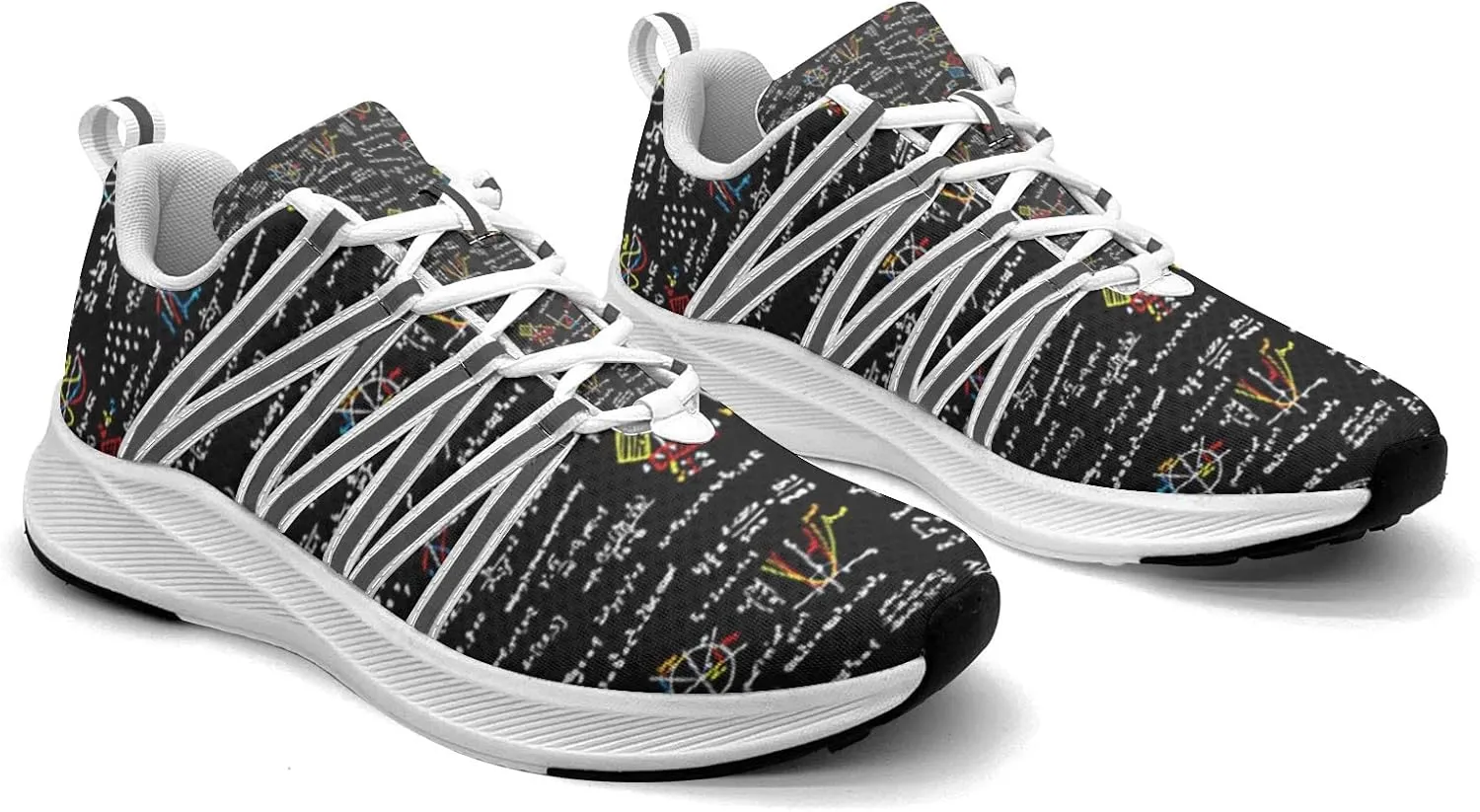 Pitovozu Black Math Calculus Equations Sneaker Women Athletic Shoes Personalited Running Shoes Comfortable Sports Sneaker